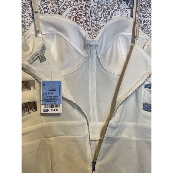 Ivory Haute Monde Strapless Cutout Jumpsuit With Zipper Closure Size L - Picture 11 of 11